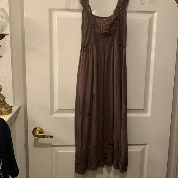Mur Mur | Dresses | Mur Mur Boutique Dress Chocolate Brown Raw Edges Co Sz  M 0 Cotton